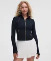 Lululemon Define Cropped Hooded Jacket In Blue