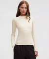 Lululemon Diamond-texture Wool-blend Crewneck Base Layer In Neutral