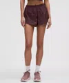 Lululemon Dolphin-hem Mid-rise Running Short 3" In Brown