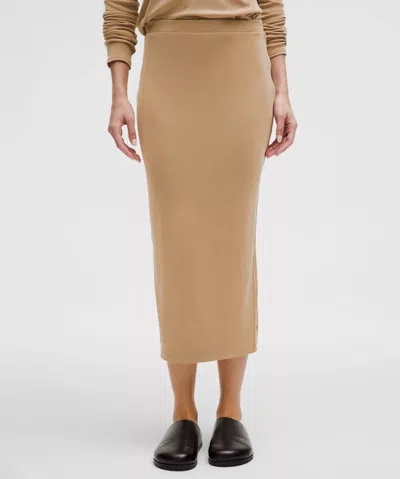 Lululemon Drapey Softstreme Column Midi Skirt In Neutral