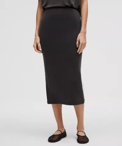 Lululemon Drapey Softstreme Column Midi Skirt In Black