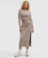Lululemon Drapey Softstreme Midi Skirt In Brown