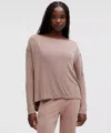 Lululemon Drapey Softstreme Off-the-shoulder Long-sleeve Shirt In Neutral
