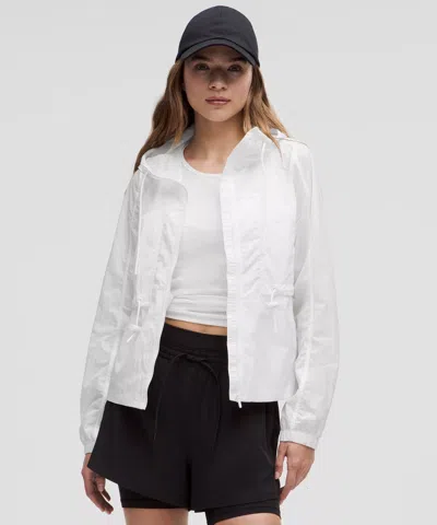 Lululemon Drawstring Water-resistant Hooded Jacket In White