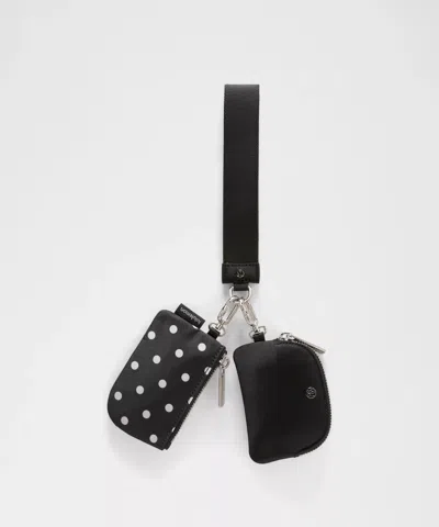 Lululemon - Dual Pouch Wristlet - Simple Polka White Black