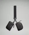 Lululemon Dual Pouch Wristlet Cactus Material In Black