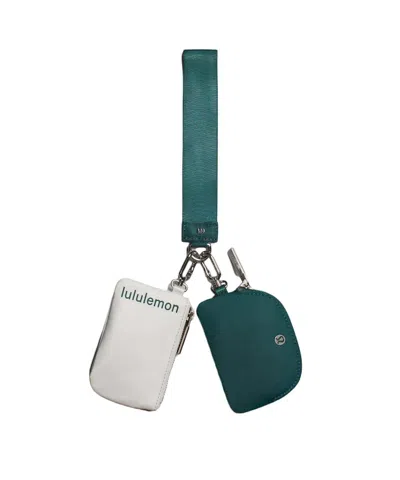 Pre-owned Lululemon Dual Pouch Wristlet Vapor/storm Teal In Vapor Storm Teal