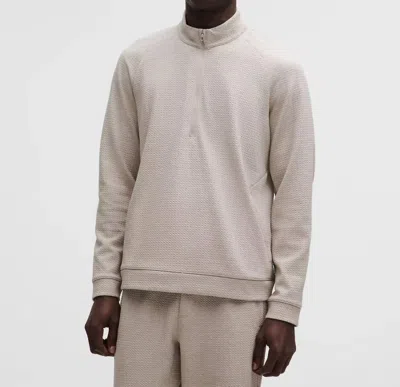 Lululemon Ease The Day Half Zip Shirt In Downtown Tan/black In Multi