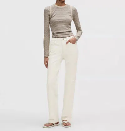 Lululemon Easy Five Mid-rise Relaxed Straight Pant In Light Ivory In Neutral