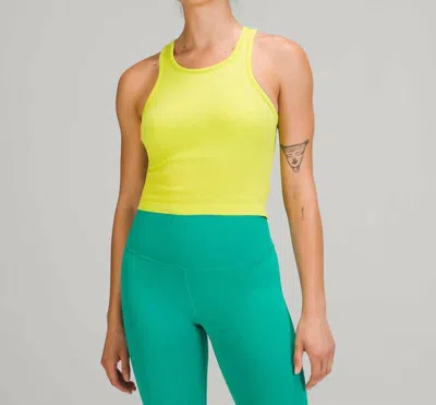 Lululemon Ebb To Street Cropped Raceback Tank In Yellow