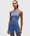 Lululemon Ebb To Street Cropped Racerback Tank Top In Blue