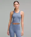 Lululemon Ebb To Street Cropped Racerback Tank Top Light Support, B/c Cup