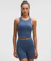 Lululemon Ebb To Street Cropped Racerback Tank Top In Blue
