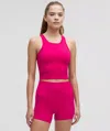 Lululemon Ebb To Street Cropped Racerback Tank Top Light Support, B/c Cup In Pink