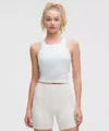 Lululemon Ebb To Street Cropped Racerback Tank Top Light Support, B/c Cup In White