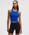 Lululemon Ebb To Street Cropped Racerback Tank Top Light Support, B/c Cup In Blue