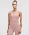 Lululemon Ebb To Street Cropped Racerback Tank Top Light Support, B/c Cup In Pink