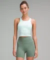 Lululemon Ebb To Street Cropped Racerback Tank Top Light Support, B/c Cup In White
