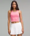Lululemon Ebb To Street Cropped Racerback Tank Top Light Support, B/c Cup In Pink