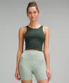 Lululemon Ebb To Street Cropped Racerback Tank Top Light Support, B/c Cup In Green