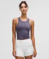 Lululemon Ebb To Street Cropped Racerback Tank Top Light Support, B/c Cup In Purple