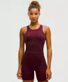 Lululemon Ebb To Street Cropped Racerback Tank Top Light Support, B/c Cup In Burgundy