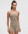 Lululemon Ebb To Street Scoop-neck Cropped Tank Top In Gray