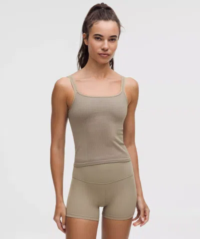 Lululemon Ebb To Street Scoop-neck Cropped Tank Top In Gray