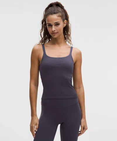 Lululemon Ebb To Street Scoop-neck Cropped Tank Top In Gray