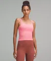 Lululemon Ebb To Street Scoop-neck Cropped Tank Top Light Support, B/c Cup In Animal Print