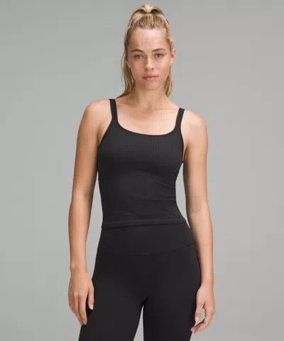 Lululemon Ebb To Street Scoop-neck Cropped Tank Top Light Support, B/c Cup In Black