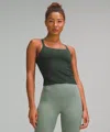 Lululemon Ebb To Street Scoop-neck Cropped Tank Top Light Support, B/c Cup In Green