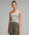Lululemon Ebb To Street Scoop-neck Cropped Tank Top Light Support, B/c Cup In Gray