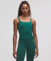 Lululemon Ebb To Street Scoop-neck Cropped Tank Top Light Support, B/c Cup In Green