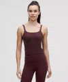 Lululemon Ebb To Street Scoop-neck Cropped Tank Top Light Support, B/c Cup In Burgundy