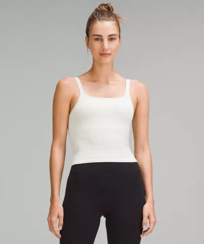 Lululemon Ebb To Street Scoop-neck Cropped Tank Top Light Support, B/c Cup In White