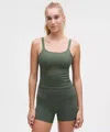Lululemon Ebb To Street Scoop-neck Cropped Tank Top Light Support, B/c Cup In Green