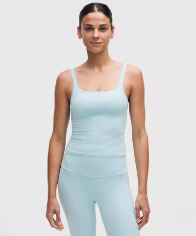 Lululemon Ebb To Street Scoop-neck Cropped Tank Top In Blue