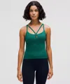Lululemon Ebb To Street Strappy Tank Top Light Support, B/c Cup In Green