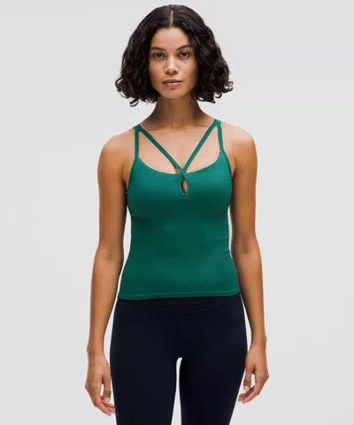 Lululemon Ebb To Street Strappy Tank Top Light Support, B/c Cup In Green
