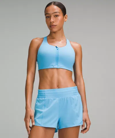 Lululemon Energy Bra High Support Zip-front High Support, B-g Cups In Blue