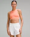 Lululemon Energy High-neck Longline Bra Medium Support, B-d Cups In Pink