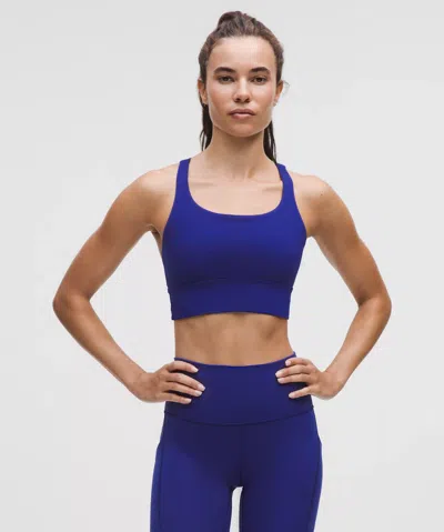 Lululemon Energy Longline Bra In Blue