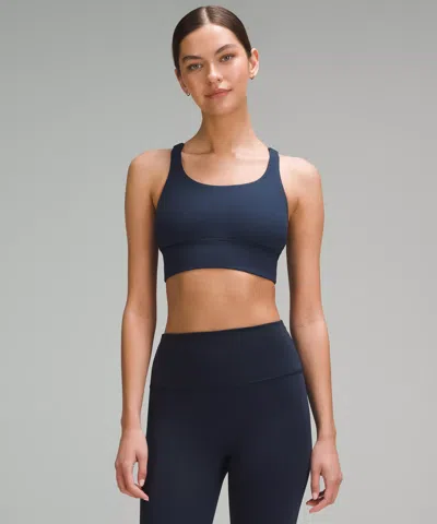 Lululemon Energy Longline Bra Medium Support, B-d Cups In Blue