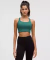 Lululemon Energy Longline Bra Medium Support, B-d Cups In Green