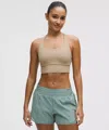 Lululemon Energy Longline Bra Medium Support, B-d Cups Evolve In Brown