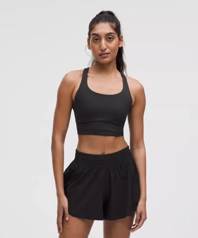 Lululemon Energy Longline Bra Medium Support, B-d Cups Evolve In Black