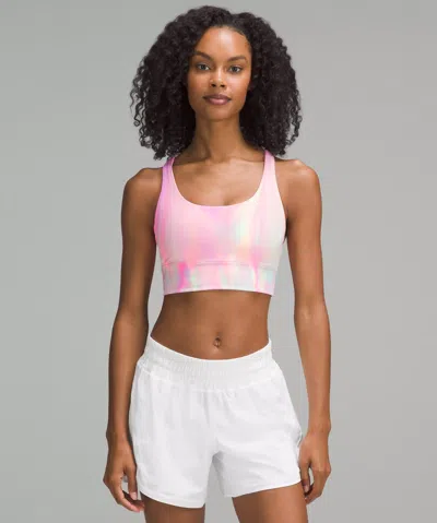 Lululemon Energy Longline Bra Medium Support, B-d Cups Wash In Pink