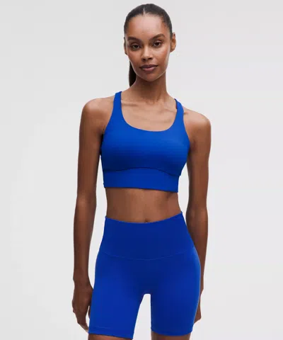 Lululemon Energy Longline Bra Medium Support, B-d Cups In Blue