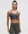 Lululemon Energy Longline Bra Medium Support, B–d Cups Evolve In Gray